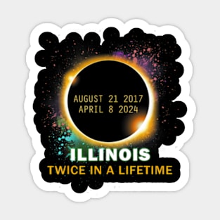 Illinois Total Solar Eclipse Twice In A Lifetime 2024 Sticker